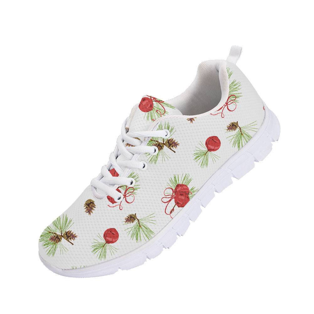 Second image of Pine Cones Spruce And Xmas Bells On White Background Running Shoes Sport Sneakers
