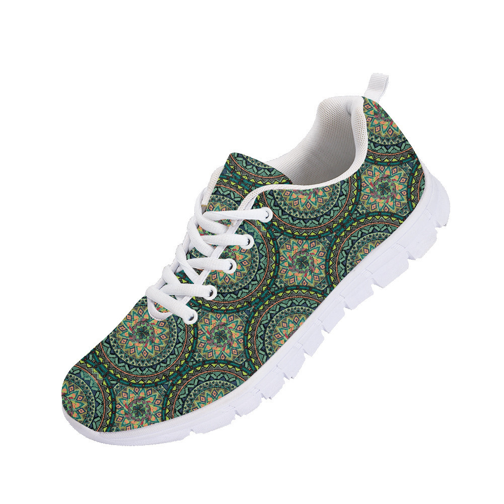Second image of Ornate Floral With Vintage Mandala Elements Running Shoes Sport Sneakers