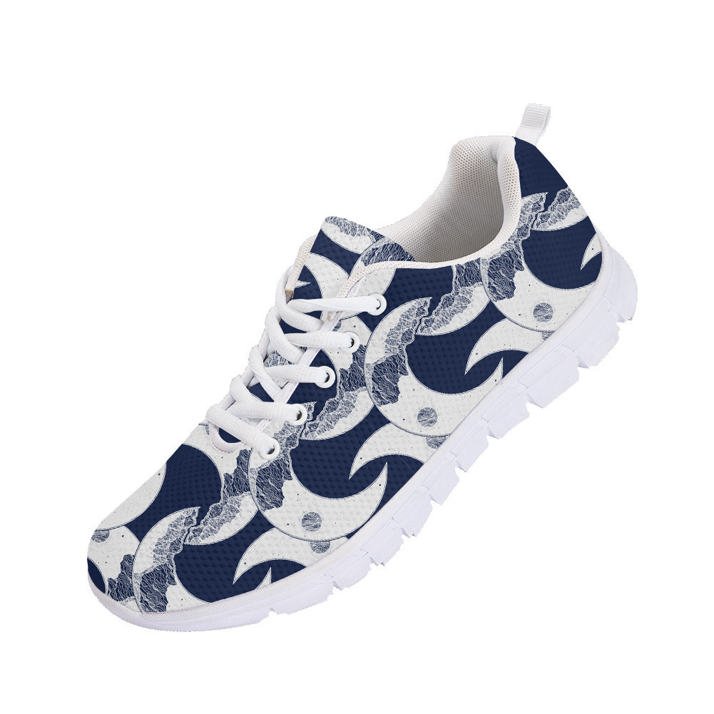 Second image of Planet Moon Crescent On Dark Blue Background Running Shoes Sport Sneakers