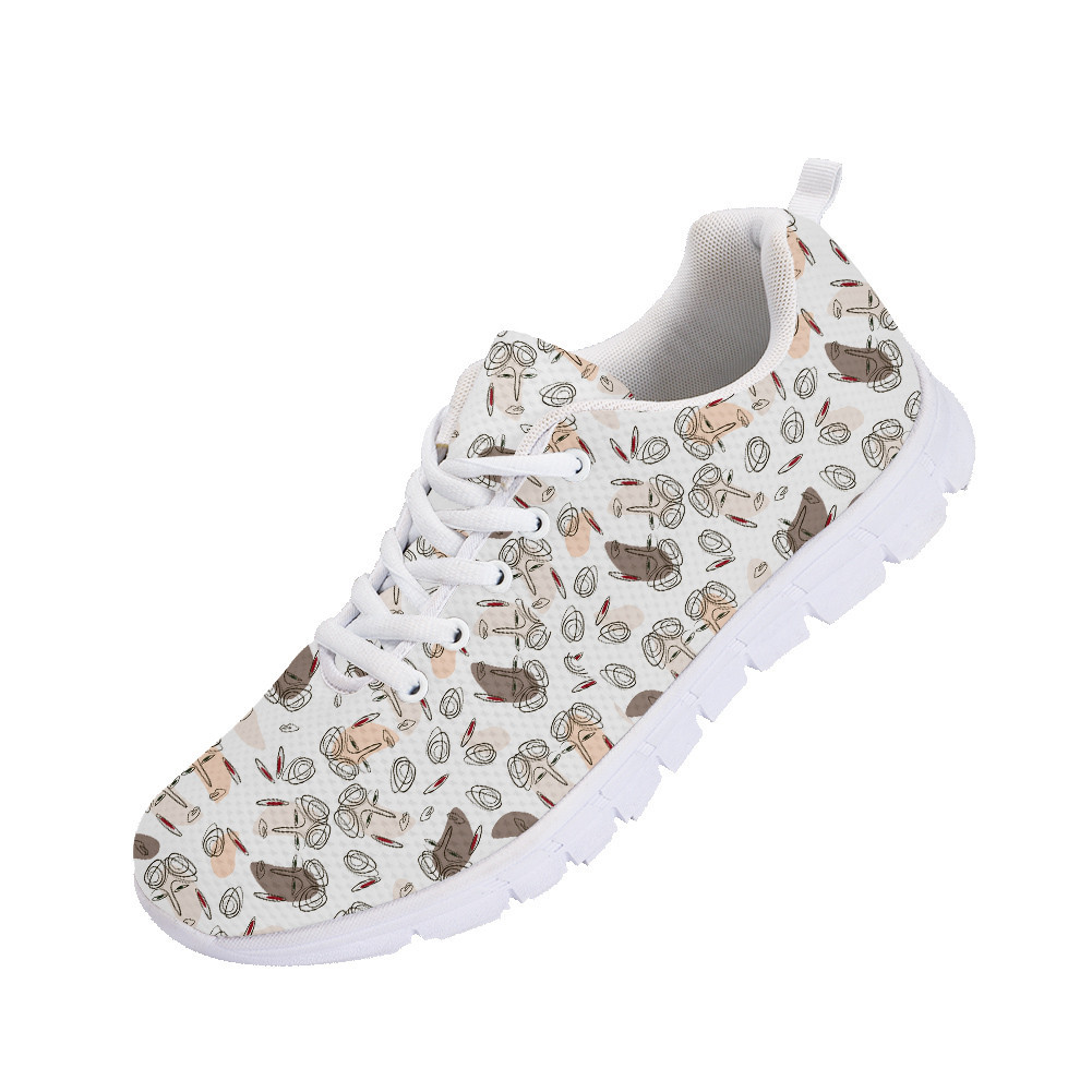 Second image of Pattern Of Faces Of Different Skin Colors Running Shoes Sport Sneakers