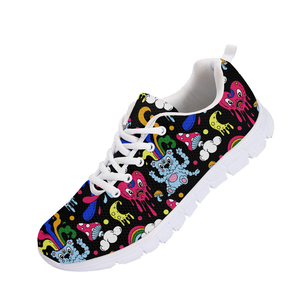 Second image of Pattern With Psychedelic Elements And Colorful Polka Dots Running Shoes Sport Sneakers